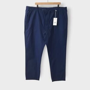 NWT Peter Christian Navy Blue Drawstring Waist Ripstop Pant Organic Cotton 46x30
